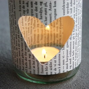 diy / Teelichthalter aus Glas und Papier