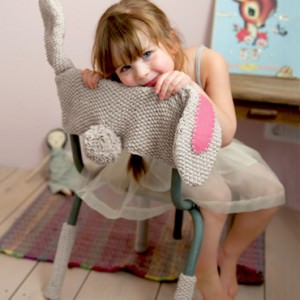 Hasenkostüm für Kinderstuhl häkeln 