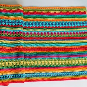 Crochet Along Regenbogen Babydecke Teil 5