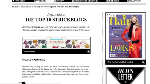 Top Ten Strickblogs schoenstricken.de