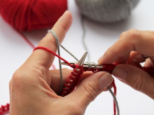Advents-Knit-Along Norwegermusterkissen Fingerhaltung mit zwei Fäden stricken1