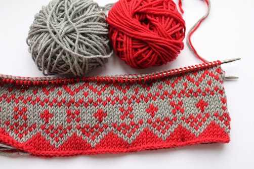 Advents-Knit-Along Norwegermusterkissen Teil 1 50x50 cm Endbild Teil 1