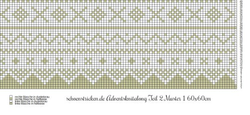 Advents-Knit-Along Norwegermusterkissen Teil 2 Muster 1 60 x 60 cm