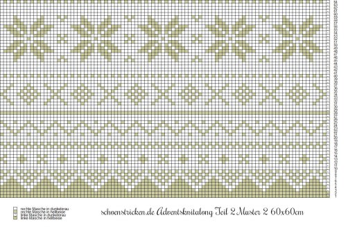 Advents-Knit-Along Norwegermusterkissen Teil 2 Muster 2 60 x 60 cm