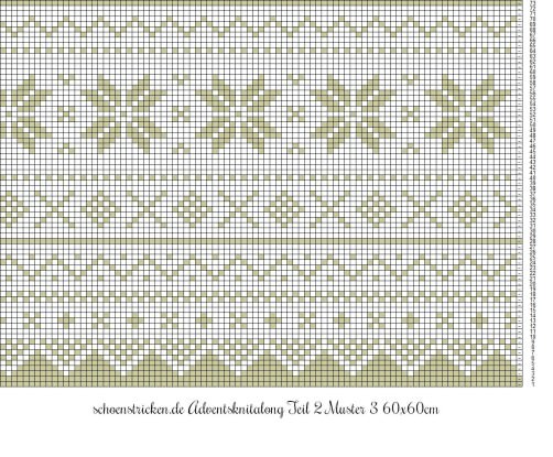 Advents-Knit-Along Norwegermusterkissen Teil 2 Muster 3 60 x 60 cm