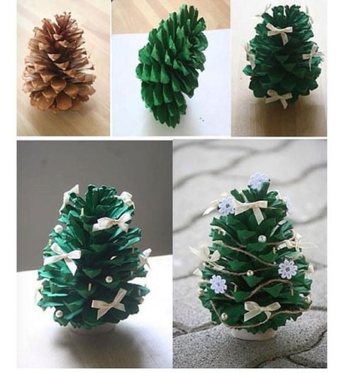 DIY Mini Wiihnachtsbaum basteln schoenstricken.de