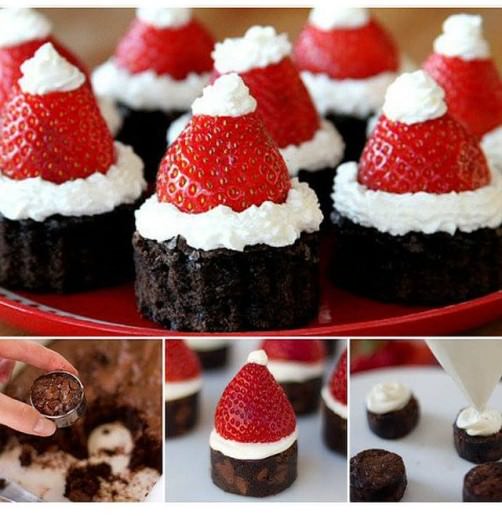 Weihnachtsmuffins mit Erdbeeren baxcken schoenstricken.de