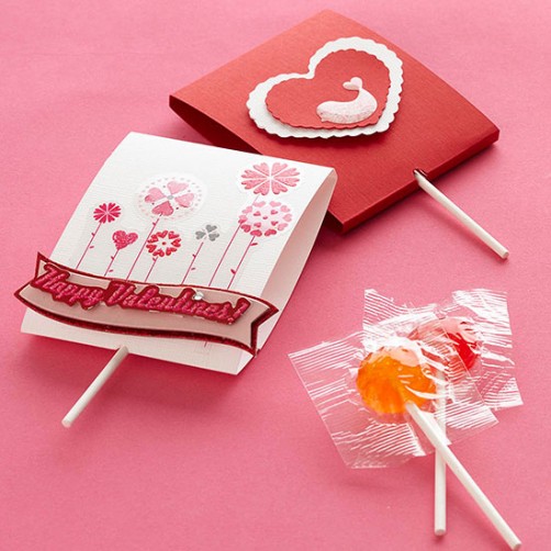 Valentinstags Karten mit Lollies basteln schoenstricken.de