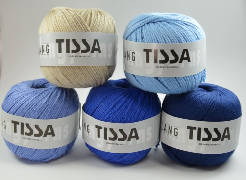 schoenstricken langyarnswolle Tissa blau